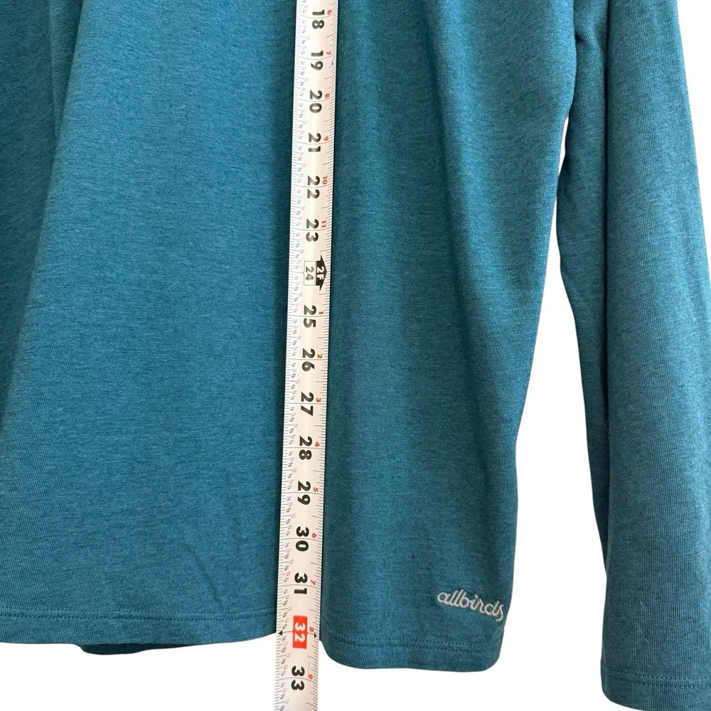 Allbirds Teal Blue Organic Cotton Soft Merino Wool Pullover Long Sleeve XXL #405 - Picture 4 of 10